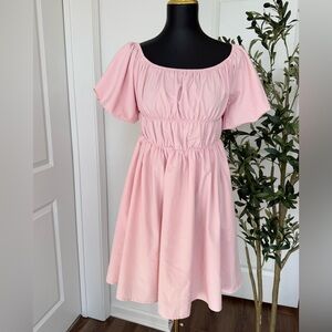 Chic Pink Off-Shoulder Dress